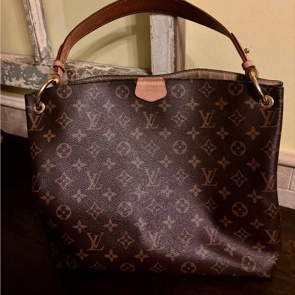 AUTHENTIC Louis Vuitton Dark Brown Monogram Graceful PM Shoulder Bag - Picture 2 of 13